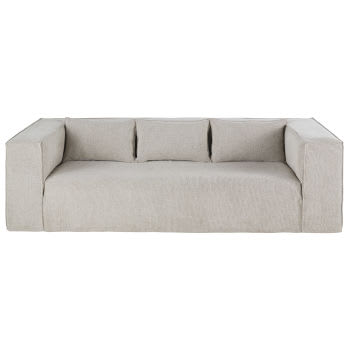 3/4-Sitzer-Sofa mit gewebtem Stoffbezug, hellgrau