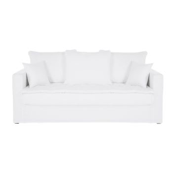 Celestin - 3-Sitzer-Sofa, Bezug aus gewaschenem Leinen, weiß