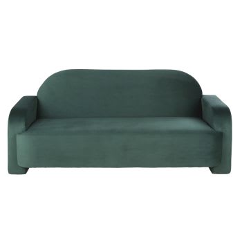 3-Sitzer-Sofa für gewerbliche Nutzung mit grünem Samtbezug