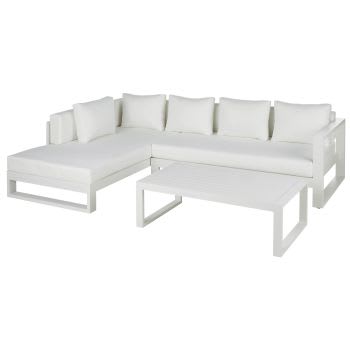 Thetis - 4-5-Sitzer-Gartengarnitur aus weißem Aluminium