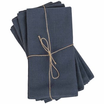 ENCRE - 4 Blue Washed Cotton Serviettes 40 x 40 cm