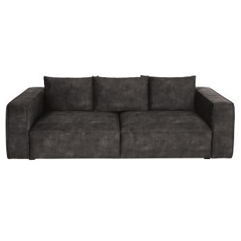 Barack - 4-Sitzer-Sofa mit dunkelgrauem Samtbezug