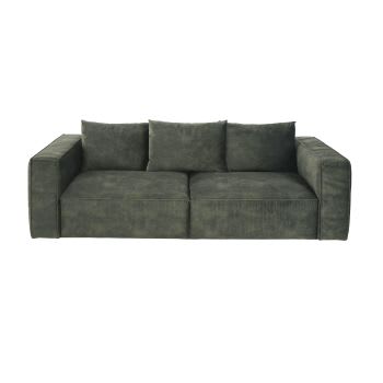 Barack - 4-Sitzer-Sofa mit dunkelgrünem Samtbezug