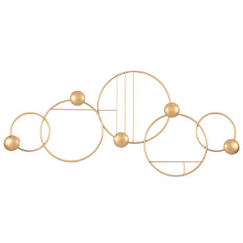 HUDSON - 5-hook coat rack in gold metal