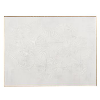 Abstrakte Leinwand, weiß, 90x120cm