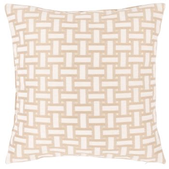 ADDY - Geweven kussenhoes met geometrisch patroon, beige, 40 x 40 cm