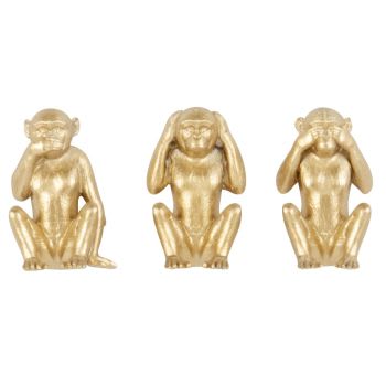 Aimants singes dorés (x3)