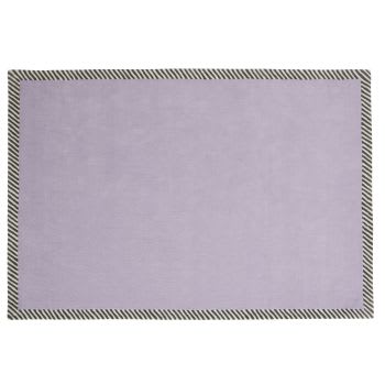 PLAKA - Alfombra afelpada de lana y algodón reciclado color morado 160 x 230