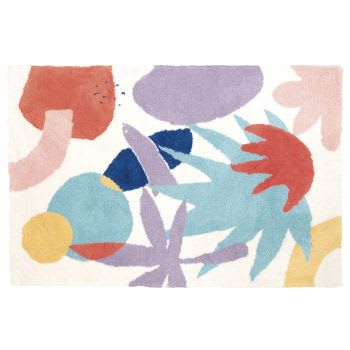 WYNWOOD - Alfombra afelpada multicolor con estampado, 120x180