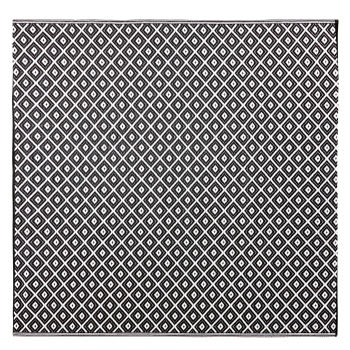 KAMARI - Alfombra de polipropileno con motivos gráficos negros y blancos 180x180
