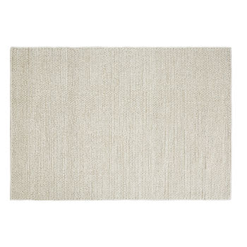 INDUSTRY - Alfombra grande de lana y algodón beis 200 x 300