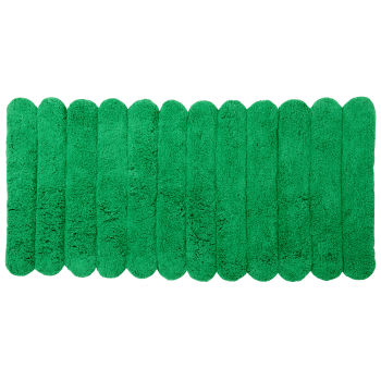 GURI - Alfombra ovalada de algodón reciclado con grabado verde 120 x 60