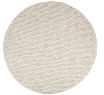 INDUSTRY - Alfombra redonda con tejido de lana color crudo D. 180