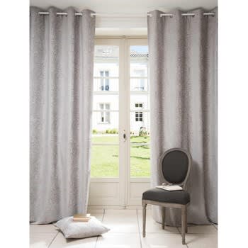 Tenda con occhielli in jacquard tricolore con motivi geometrici, al