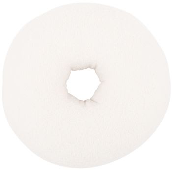 Almofada com forma de donut em tecido bouclé branco-desgastado 37x40
