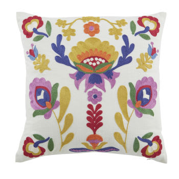UDUPI - Almofada com motivo floral bordado multicolor 45x45