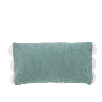 NOSARA - Almofada em tecido de gaze de algodão verde-abeto e lilás 30x50