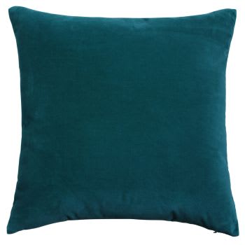 Almofada em veludo azul-esverdeado 45x45