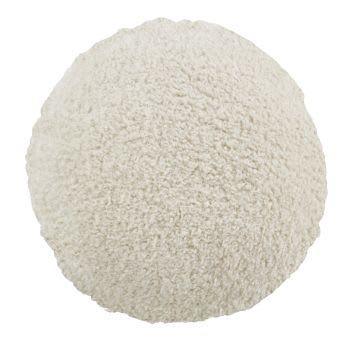 IGNACIO - Almofada redonda com efeito de lã bouclé cru D45