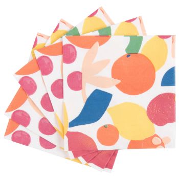 ALVORA - Lot de 3 - Serviettes en papier motifs multicolores (x20)