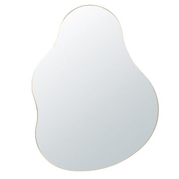 AMALIA - Specchio ondulato in metallo dorato 55x73 cm
