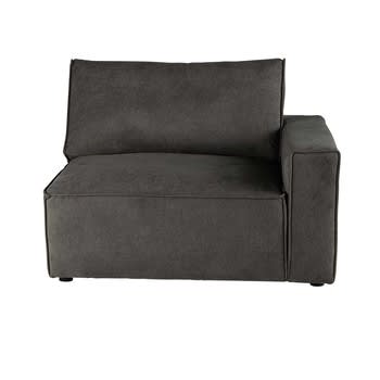Malo - Angolo destro per divano componibile grigio talpa in tessuto