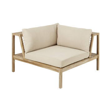 Maupiti - Angolo per divano componibile da giardino in resina intrecciata e tela talpa chiaro