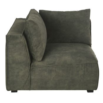 Barack - Angolo per divano componibile in velluto marmorizzato verde