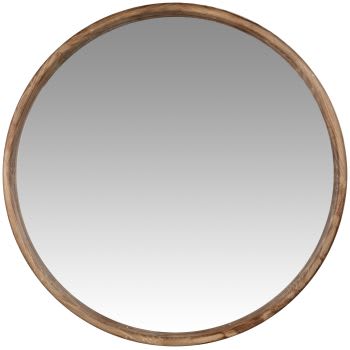 ANILLA - Runder Spiegel aus braunem, D70cm