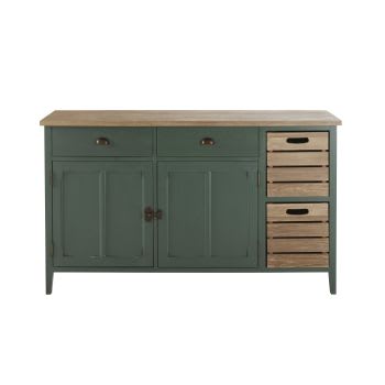 XD Designs Aparador de madera con estante inferior, armario de  almacenamiento y cajones para sala de estar, cocina, entrada (gris  antiguo), 46 x 15 x