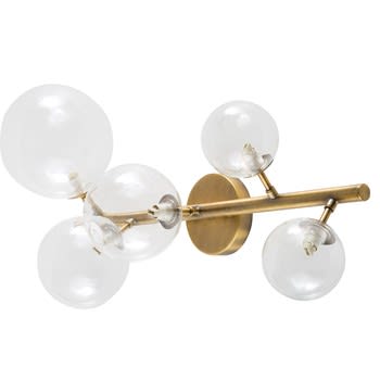 Atome - Aplique em forma de globo em vidro e bronze