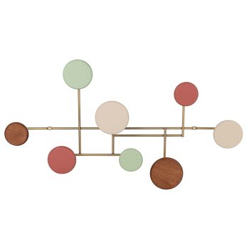 Appendiabiti Balvi Shiitake - 5 Ganci, Nero E Legno, Altezza 174cm, Base Stabile 28.5cm - Foto 5