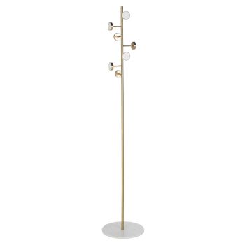 IDIMEX Appendiabiti Mila In Metallo Dorato Con 8 Ganci - Base Rotonda 30 Cm, Altezza 174 Cm - 2