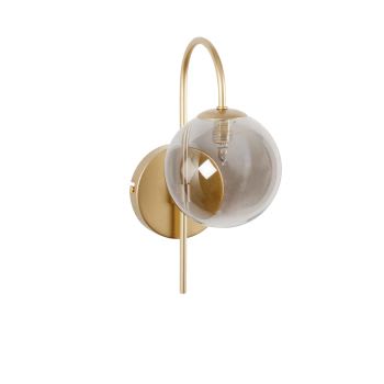 Milazzo - Applique en métal doré et globe en verre noir