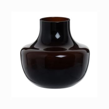 AQABA - Vase aus schwarzem Recyclingglas, H10cm