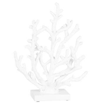 ARIEL - Adorno de coral de polirresina blanca Alt. 33