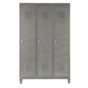 Loft - Armoire vestiaire en métal gris