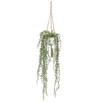Artificial Plant in Hanging Cement Pot