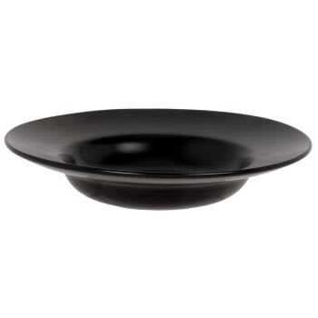 Lot De 6 Assiettes à Pâtes NEO En Grès Noir - 29 Cm De Diamètre - Design épuré Moderne - Compatible Lave-vaisselle Et Micro-ondes