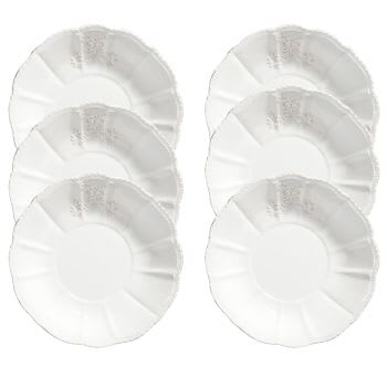 Bourgeoisie - Lot de 6 - Assiette creuse en céramique blanche