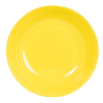 CARLA - Lot de 3 - Assiette creuse en porcelaine jaune