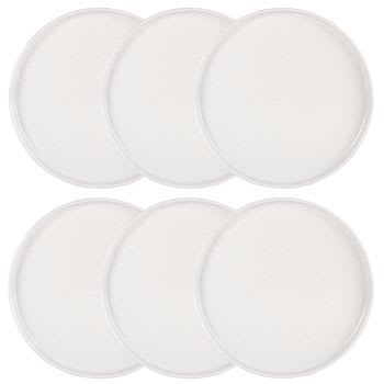 COLORADO - Lot de 6 - Assiette plate en céramique blanche