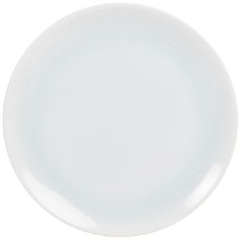 BRUME - Lot de 2 - Assiette plate en faïence bleue et blanche