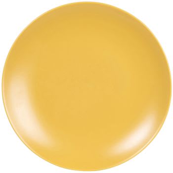 TABA - Lot de 2 - Assiette plate en grès jaune