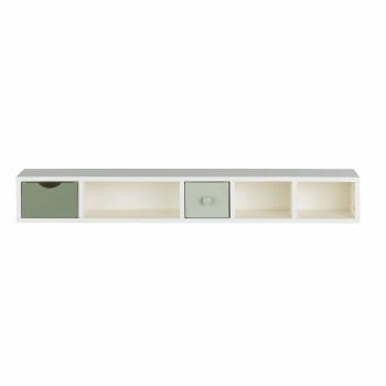 Blush - Aufbewahrungsmodul für den Schreibtisch, weiß mit 2 grün Schubladen