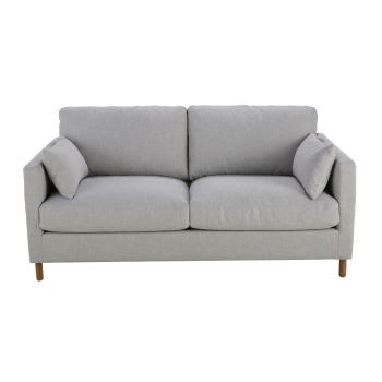 Julian - Ausziehbares 3-Sitzer-Sofa, hellgrau mit Matratze 10 cm