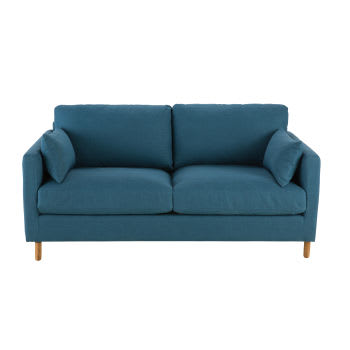 Julian - Ausziehbares 3-Sitzer-Sofa, petrolblau, mit Matratze 10 cm