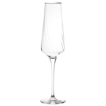 AVANT-GARDE - Set van 2 - Champagneglas van transparant geribbeld glas