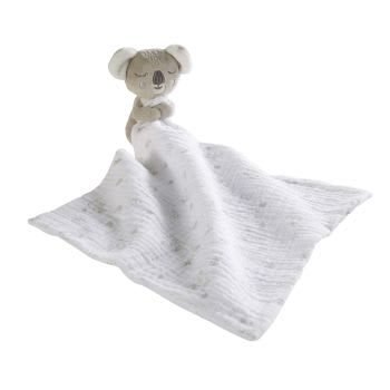 KOALA - Babyschmusetuch aus Baumwolle, grau und weiß