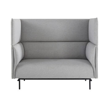 Bacco BUSINESS - 2-Sitzer-Sofa für die gewerbliche Nutzung mit hoher Rückenlehne, grau